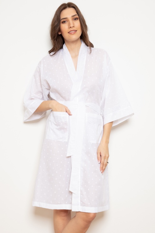 Fi Cotton Lawn PolkaDot Kimono